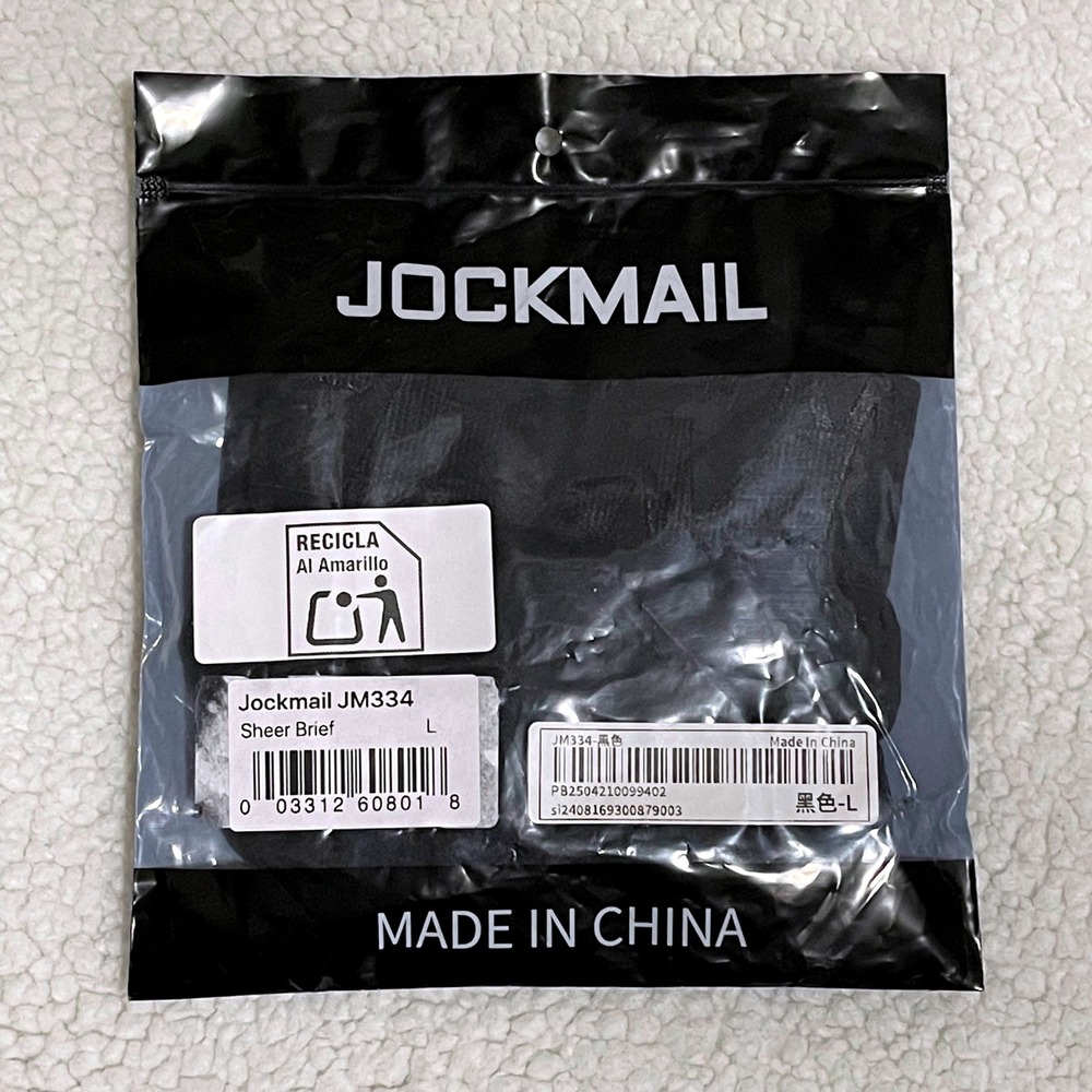 Jockmail Large (30-32) Mens Black Sheer Mesh Briefs Low Rise Underwear JM334 NEW - Picture 8 of 9
